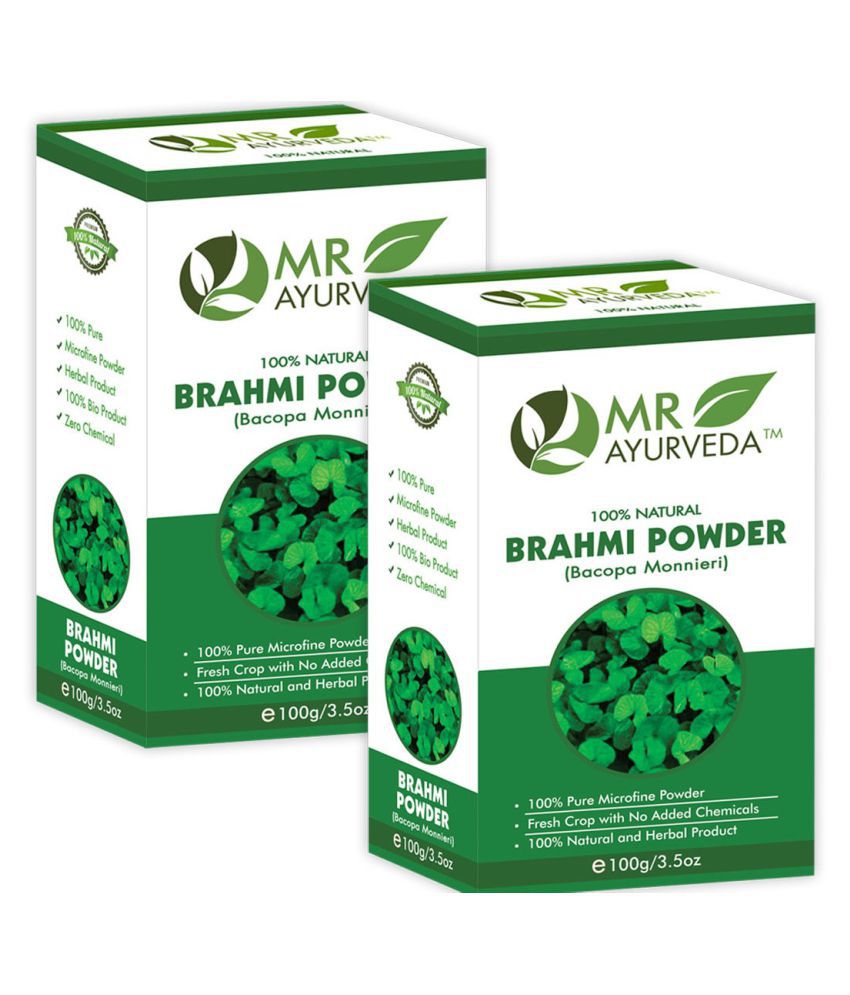     			MR Ayurveda 100% Natural Pure Brahmi Powder Hair Scalp Treatment 200 g Pack of 2