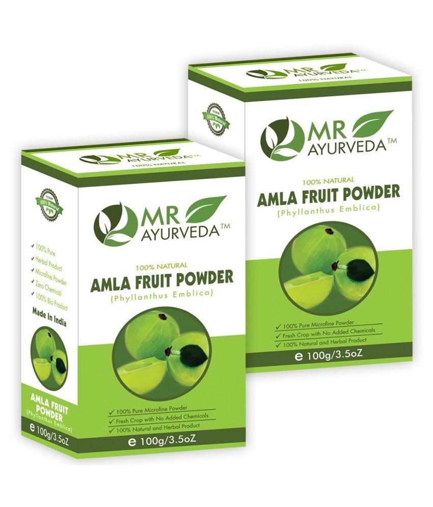     			MR Ayurveda 100% Pure Amla Powder for Soft, Shiny & Smooth Hair Scalp Treatment 200 g Pack of 2