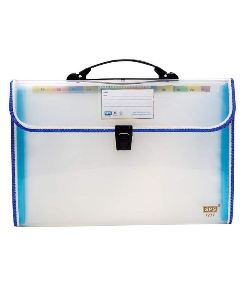     			RANGWELL Presents Plastic File Folder F/C Expanding Bag with Handle (BLUE/Multicoloured (AKSHAR ENTERPRISES)