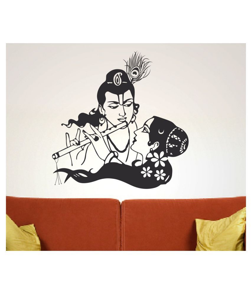     			Asmi Collection Beautiful God Radha Krishna Wall Sticker ( 60 x 60 cms )