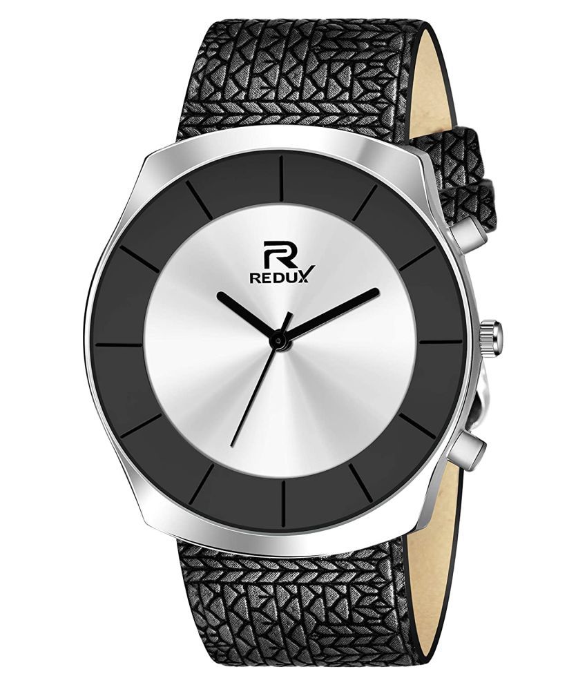     			Redux - Black Leather Analog Men's Watch