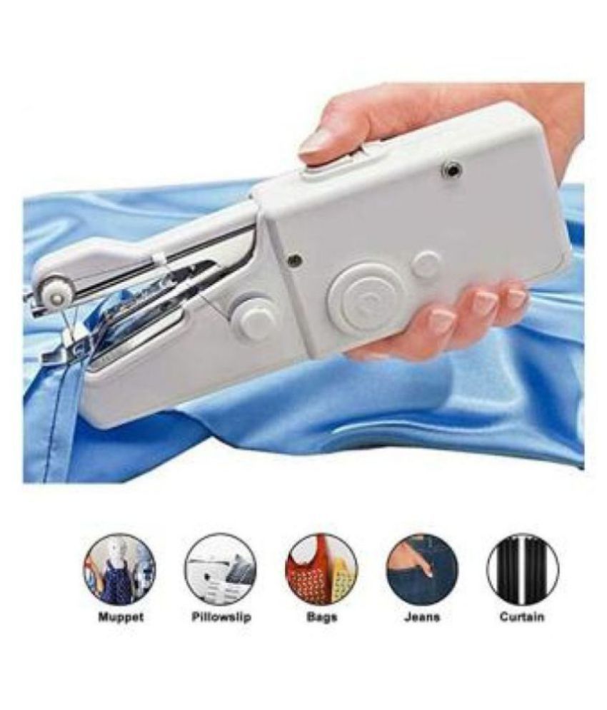     			SACHIN SALES 1PC White Color Rectangle Hand-held Portable Multi-functional Electric Mini Sewing Machine