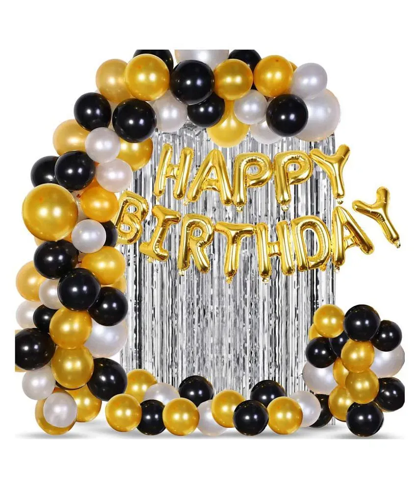 Sana Party Decoration 64Pcs Golden, Silver and Black Balloon Birthday  Decorations Items Combo For Kids,Adult Birthday - Buy Sana Party Decoration  64Pcs Golden, Silver and Black Balloon Birthday Decorations Items Combo For