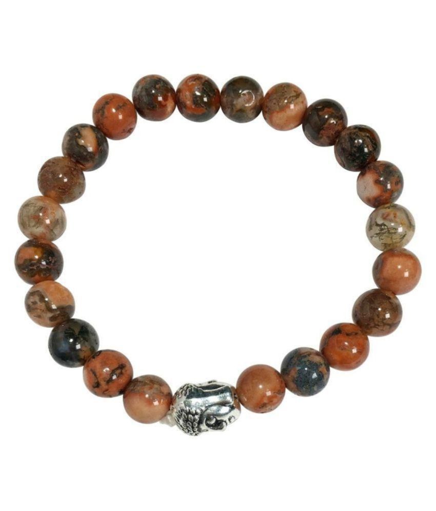     			8mm Multi Colour Fire Agate With Buddha Natural Agate Stone Bracelet