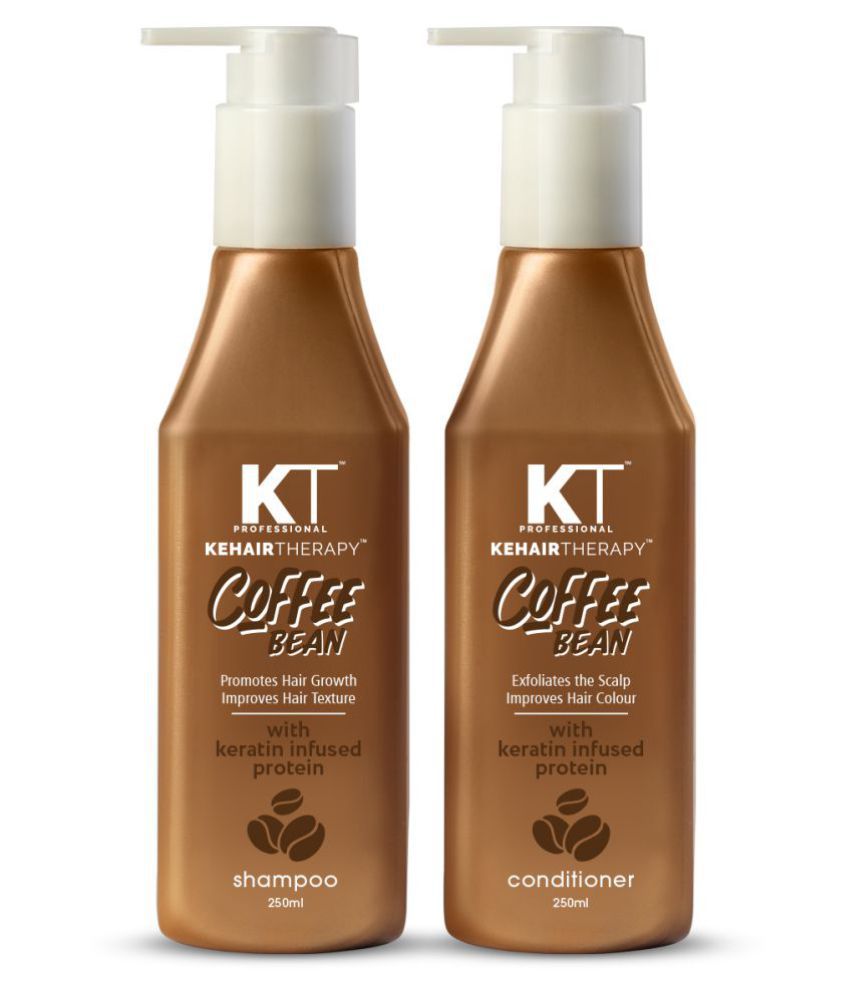 Kehairtherapy KT Professional Coffee Bean With Keratin Infused Protein Shampoo + Conditioner 500 mL Pack of 2
