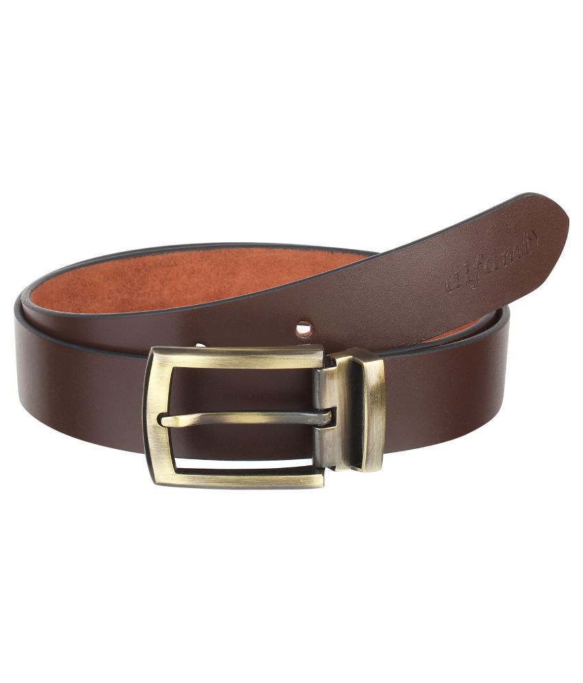 URBAN ALFAMI - Brown Leather Men's Casual Belt ( Pack of 1 ): Buy ...