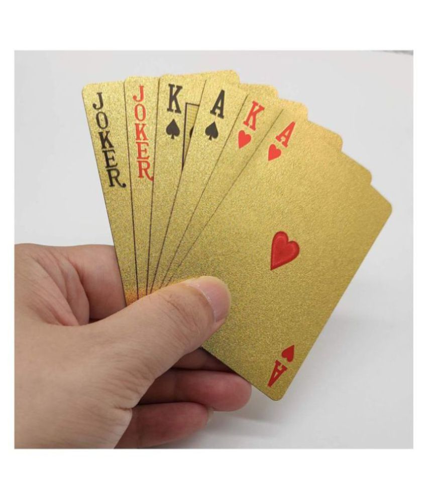 Gold Plated Playing Cards for Magic, Poker, Teen Patti, Nightout Fun,  Time-Pass (Thick Plastic - Gold Color - Buy Gold Plated Playing Cards for  Magic, Poker, Teen Patti, Nightout Fun, Time-Pass (Thick