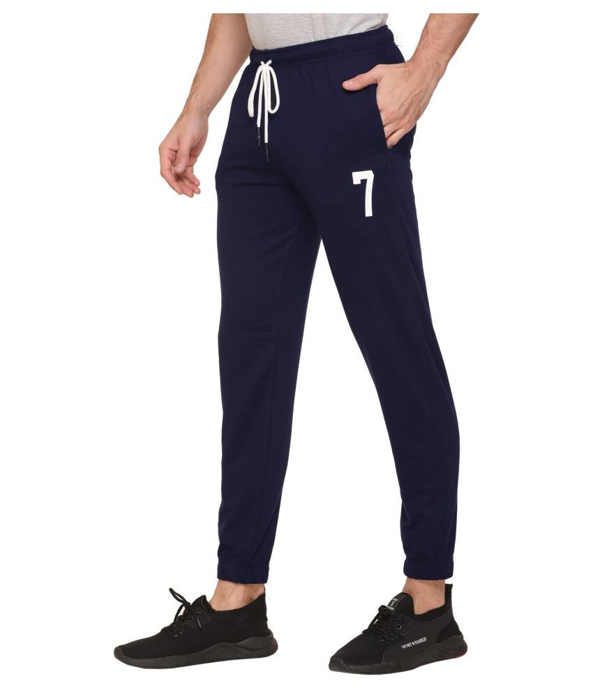 blue cotton joggers