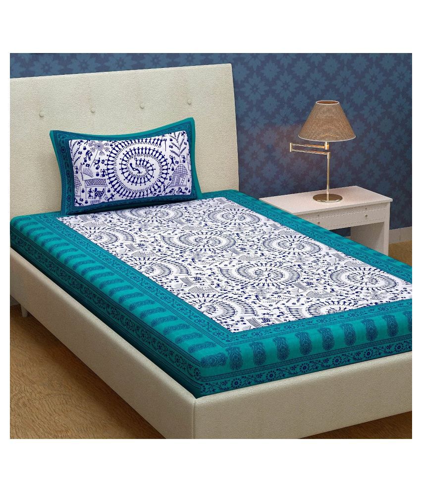     			Uniqchoice Cotton Single Bedsheet with 1 Pillow Cover ( 220 cm x 153 cm )