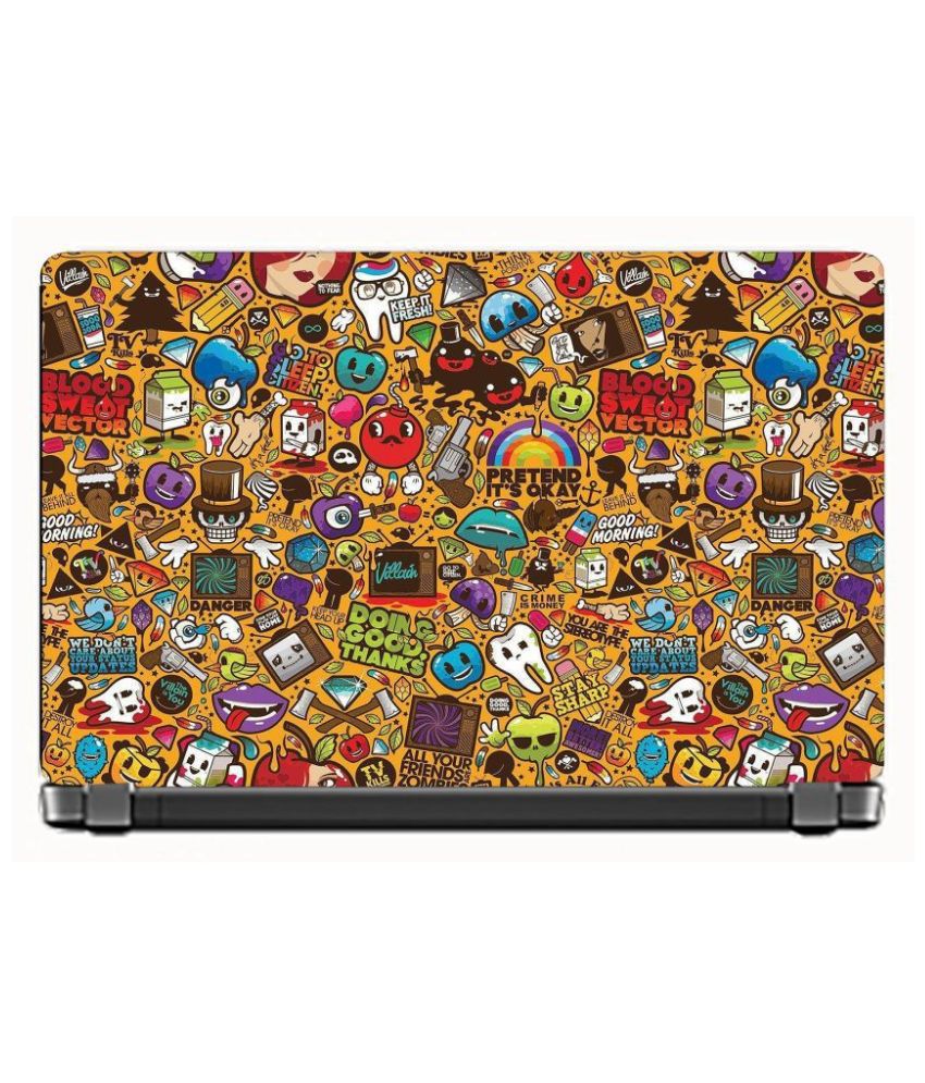     			Laptop Skin sticker-bomb Premium Matte vinyl HD printed Easy to Install Laptop Skin/Sticker/Decal/Vinyl/Cover for all size laptops upto 15.6