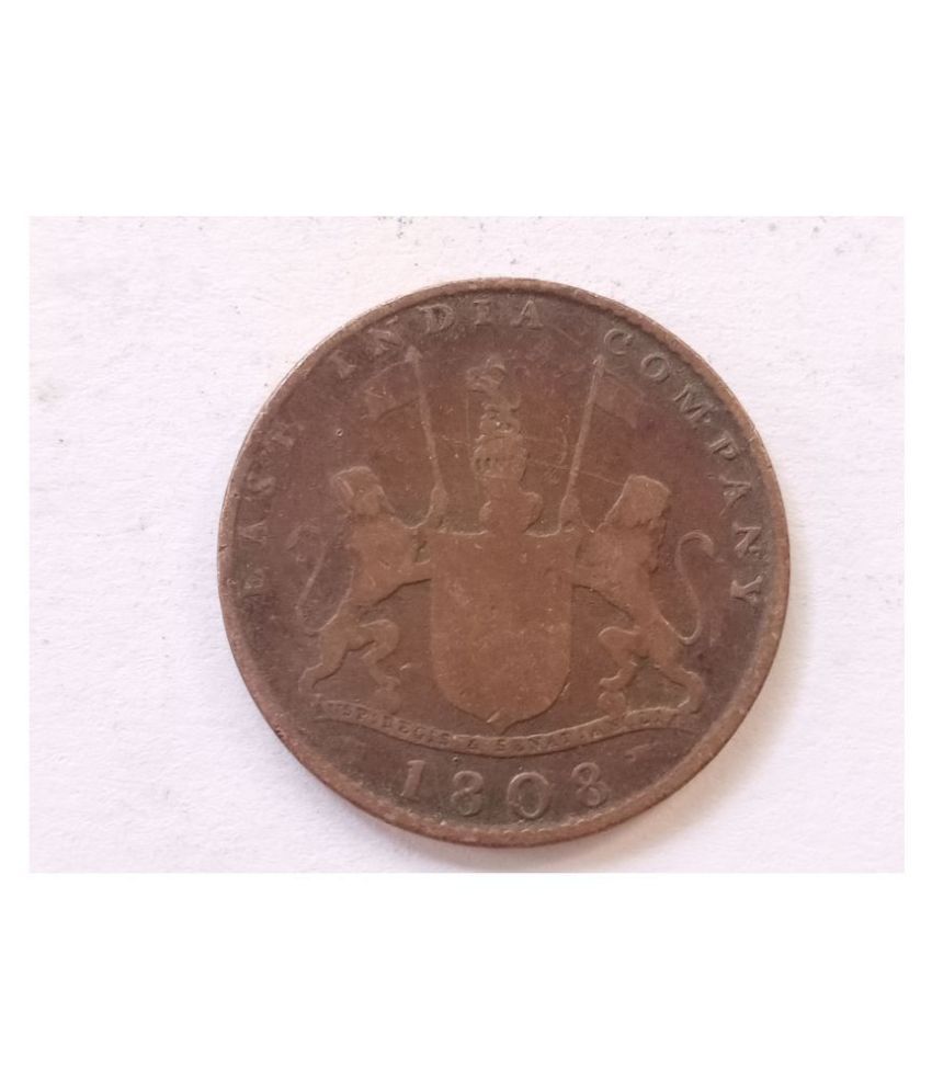 MADRAS PRESIDENCY - 10 Cash 1808 Copper • 4.66 g • ⌀ 25.8 mm KM# 320 ...
