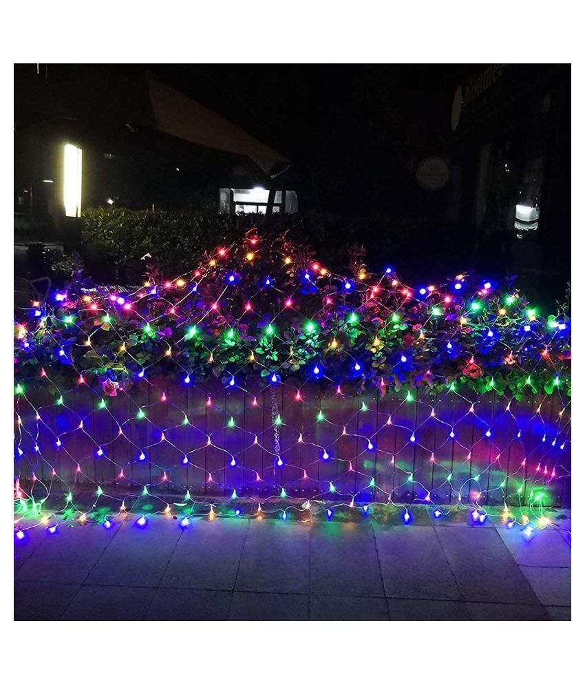     			MIRADH 3Mtr x 2Mtr Net 192 Led With 8 Mode String Lights Multi