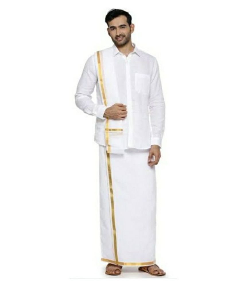 Ramraj White Cotton Dhoti Kurta Set 