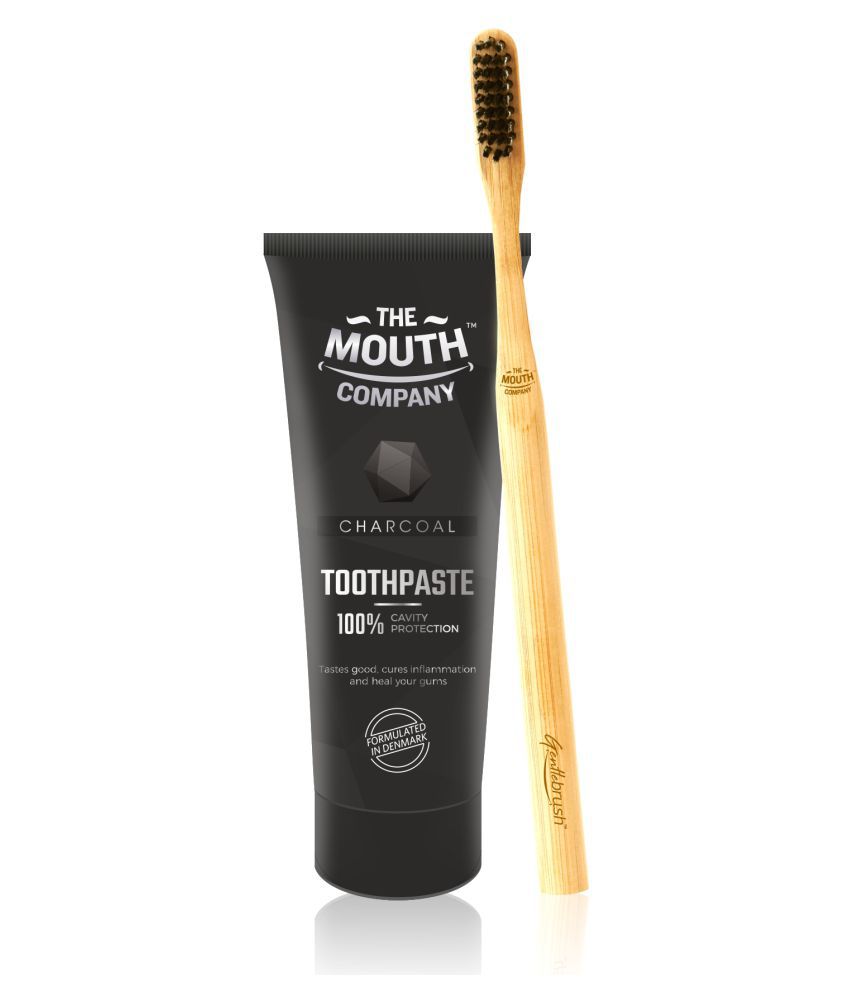     			The Mouth Company  Charcoal Toothpaste, Toothbrush Standard Oral Kit Pack of 2