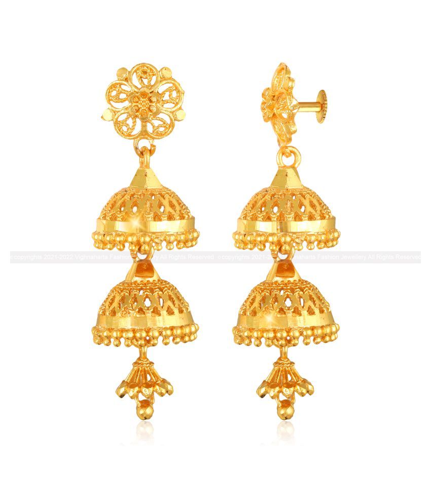     			Vighnaharta Allure Beautiful Jhumki Earrings Elite Fancy Gold Plated for Women and Girls [VFJ1336ERG ]