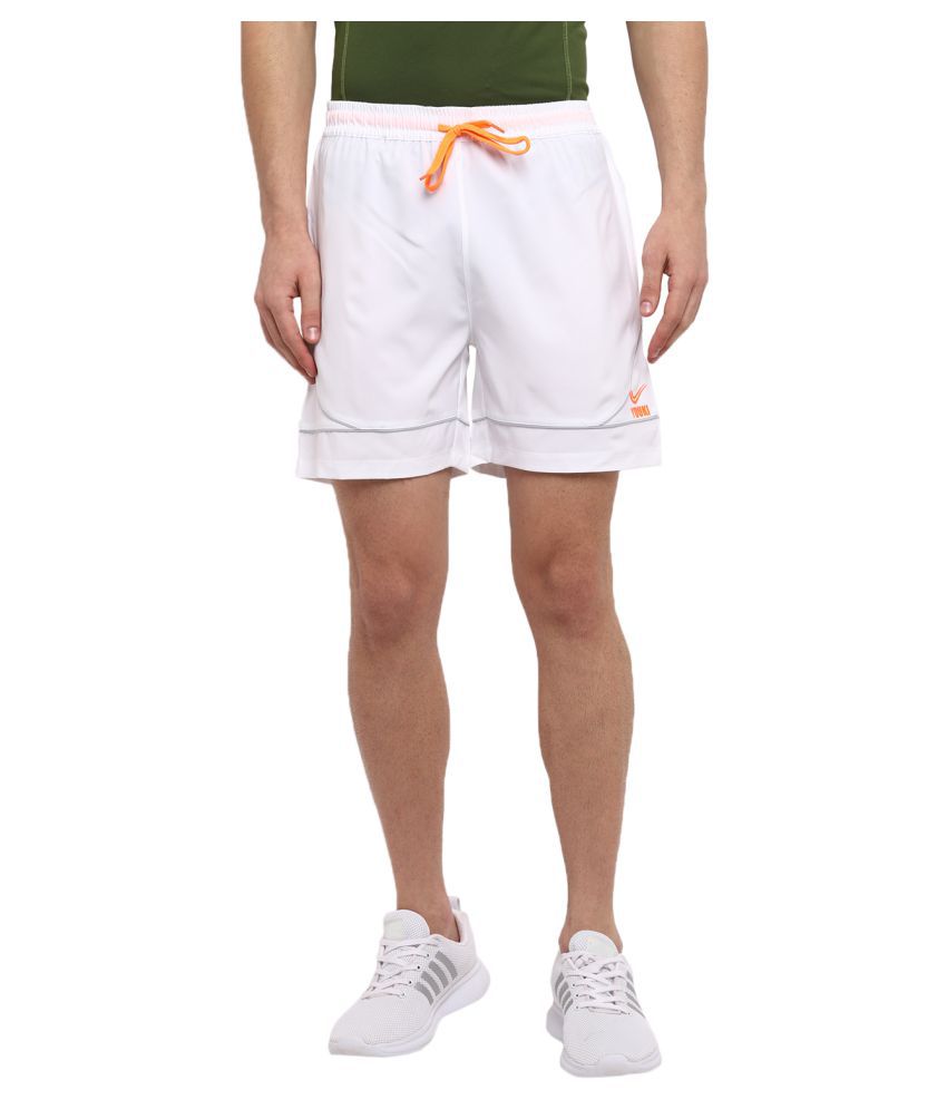     			YUUKI White Polyester Running Shorts