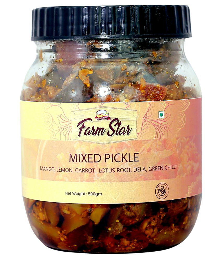 Farm Star Mixed pickle (Mango, Lemon, Carrot, Lotus Root, Dela ) Pickle 500 g