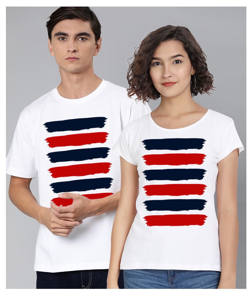     			Be Awara White 100 percent cotton Couple Combo Holi T-Shirt