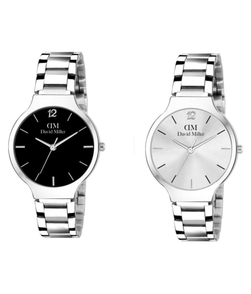     			David Miller Stainless Steel Round Womens Watch