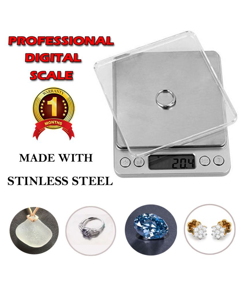     			Professional Digital Table Top Scale 2000G/0.1G Weighing Scale  (Multicolor) Wei Digital Luggage Weighing Scales Weighing Capacity - 0.5 Kg