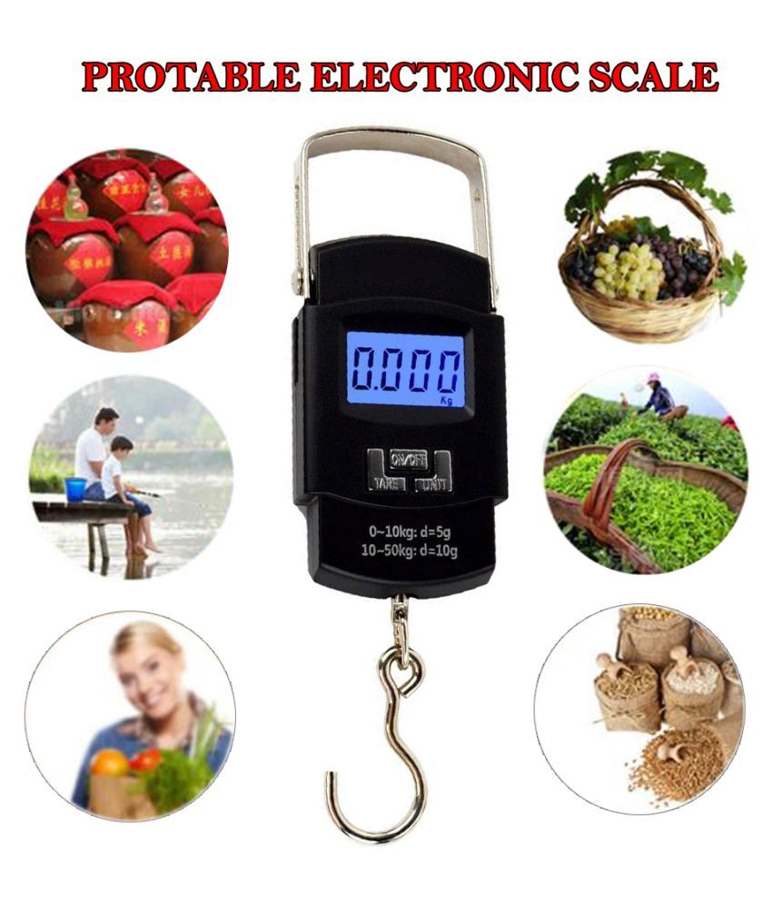     			Electronic Digital Multi Purpose Hanging Weighing Scale up to 50Kg A08 Digital Luggage Weighing Scales Weighing Capacity - 1 Kg