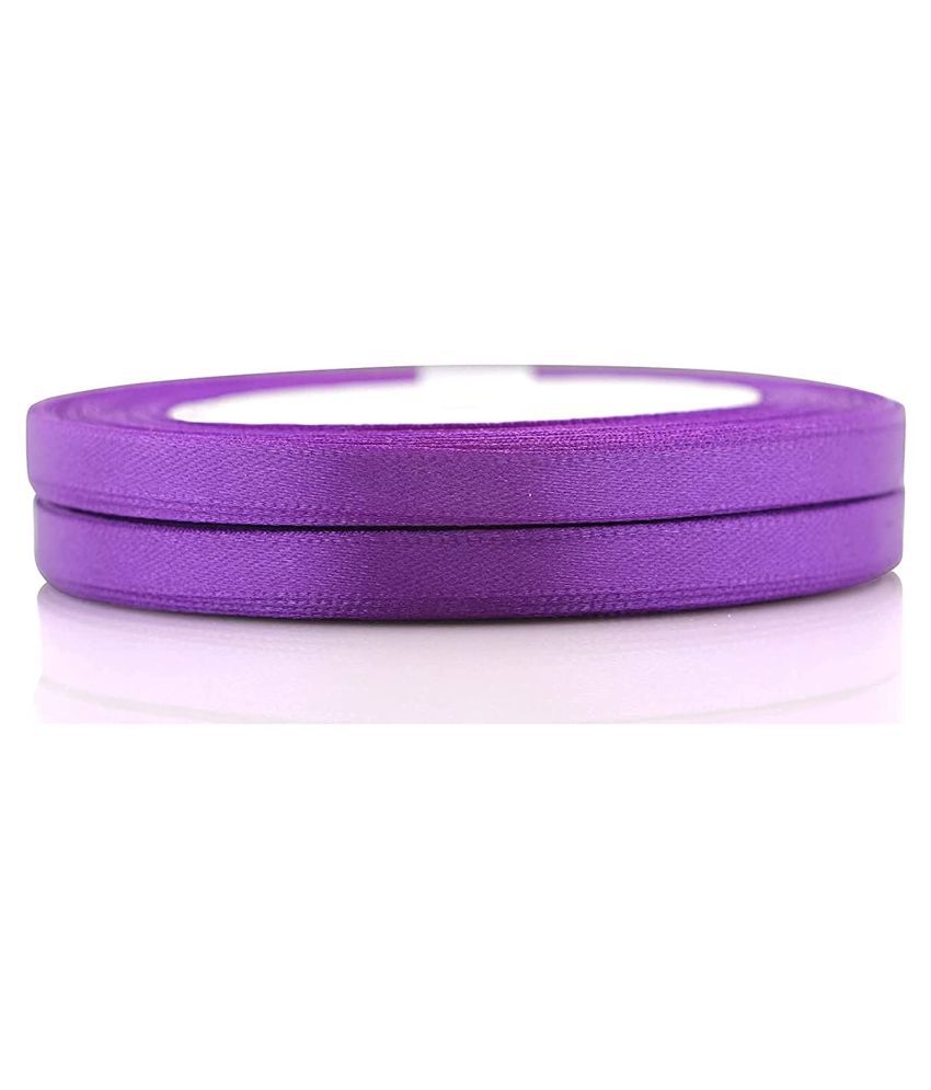     			PRANSUNITA 1/4-inch ,30 MT’s, Solid Single Face Satin Ribbon for Wedding & Gift packaging, Party Decoration, DIY Hair Accessories, Sewing, Invitation Embellishments Scrapbooking Decoration Colour - PURPLE