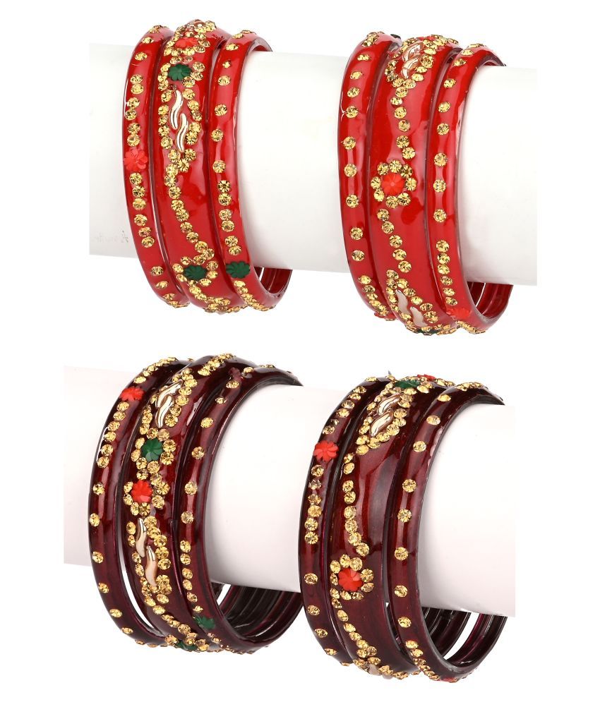     			Somil Designer And Attractive Wedding Fancy Glass Bangle Set For Party, Marriage, Function And Daily Use