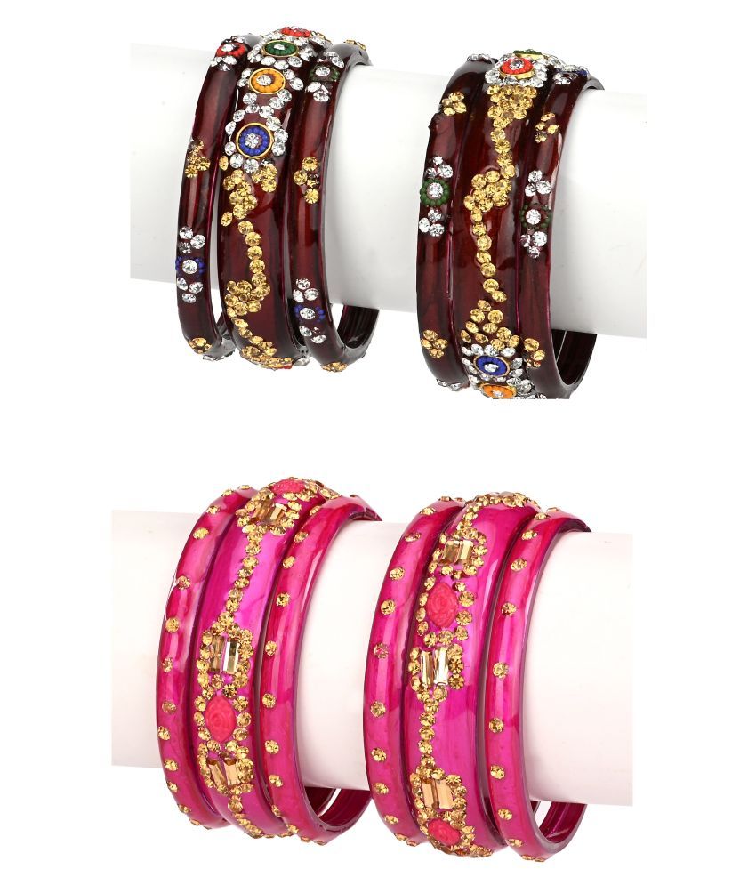     			Somil Designer And Attractive Wedding Fancy Glass Bangle Set For Party, Marriage, Function And Daily Use