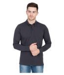 Urban Lion Polyester Cotton Grey Plain Polo T Shirt