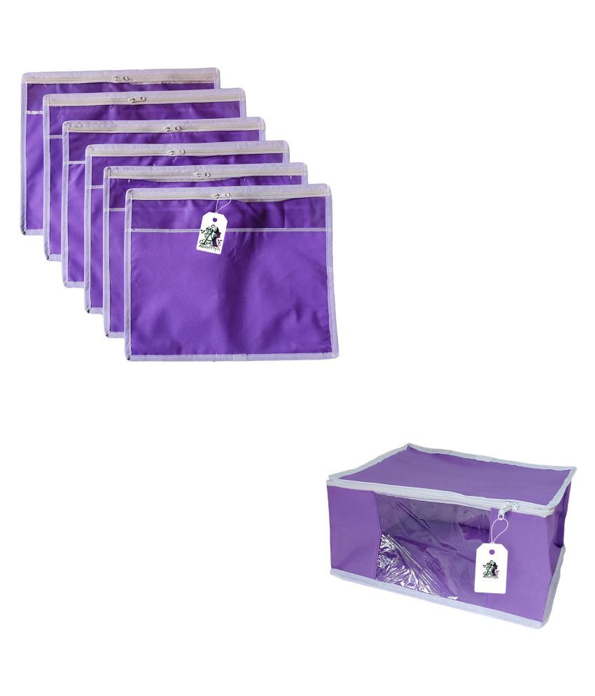     			ADWITIYA Purple Saree Covers - 7 Pcs
