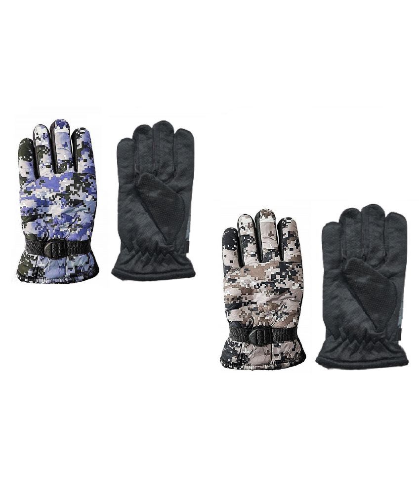     			PENYAN Winter Bike Gloves Army Print For Men Bike Riding Hand Gloves, Pack of 2 Pair