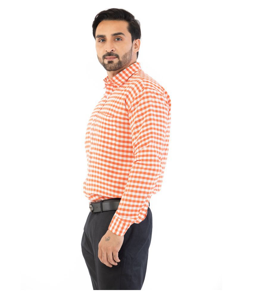     			DESHBANDHU DBK - Orange Cotton Regular Fit Men's Formal Shirt (Pack of 1)