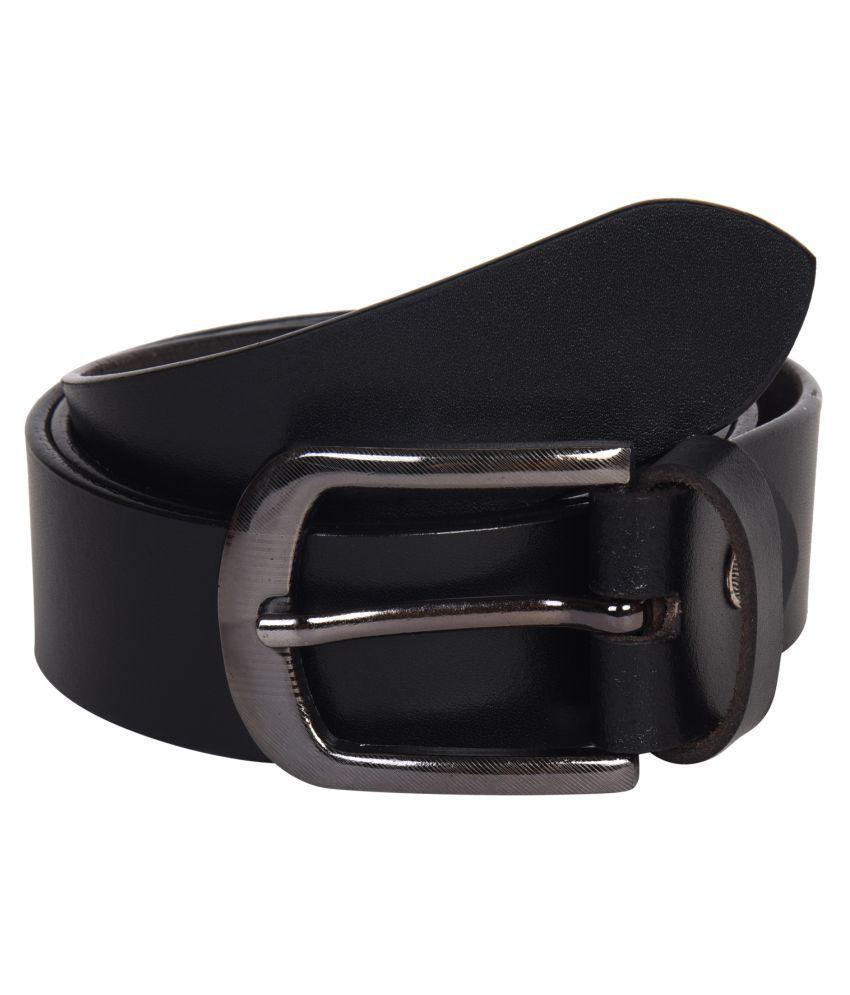 Hawai Black Leather Casual Belt: Buy Online at Low Price in India ...