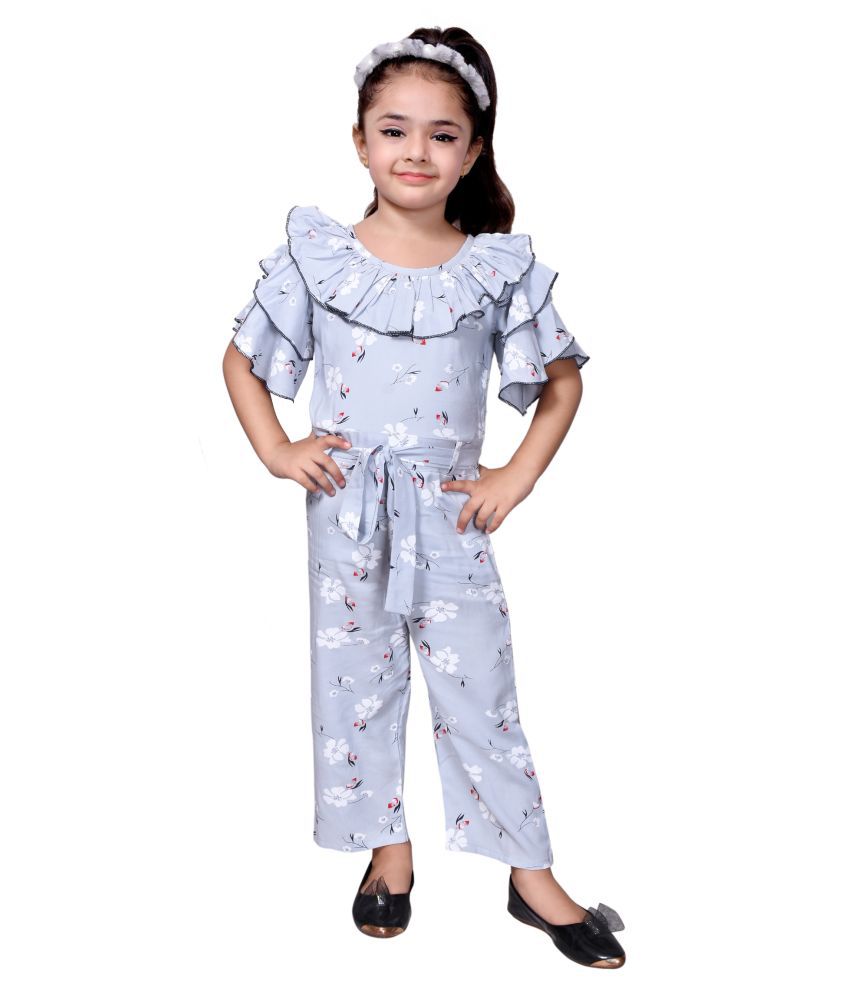     			High Fame - Grey Rayon Girls Jumpsuit ( Pack of 1 )