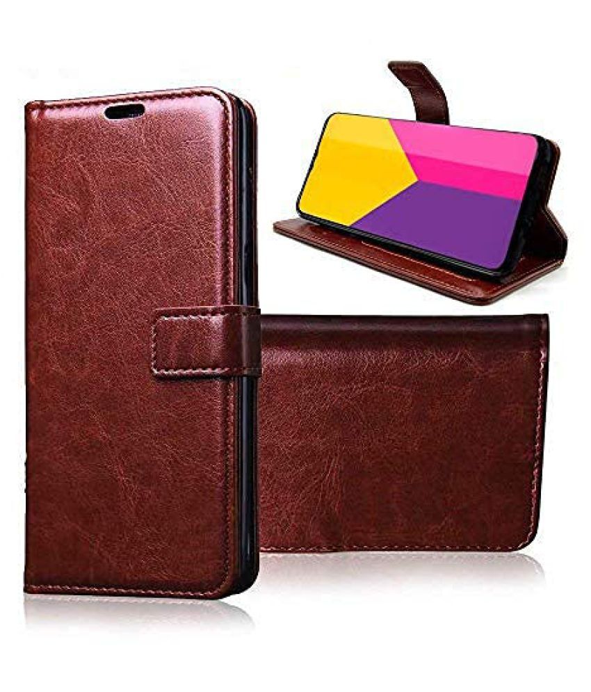 Samsung Galaxy M31 Prime Flip Cover by ClickAway Brown Real Leather Case