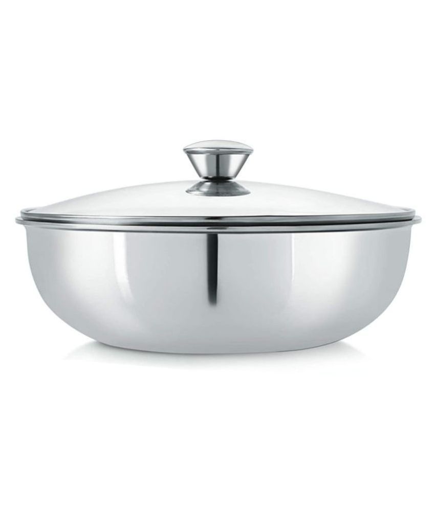 Nirlon Kitchenware TriPly NonStick Stainless Steel Casserole 24 cm mL