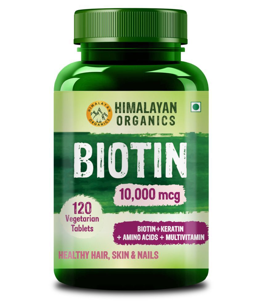 Himalayan Organics Biotin 10000 mcg Supplement with Keratin, Amino Acids & Multivitamin 120 no.s Multivitamins Tablets