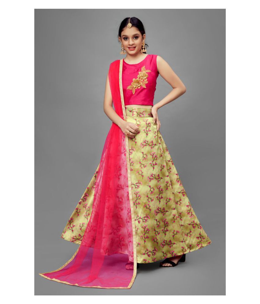 Fashion Dream Girl’s Ethnic Wear Floral Lehenga Choli with Dupatta