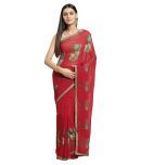 Shaily Retails Red Georgette Saree - Single