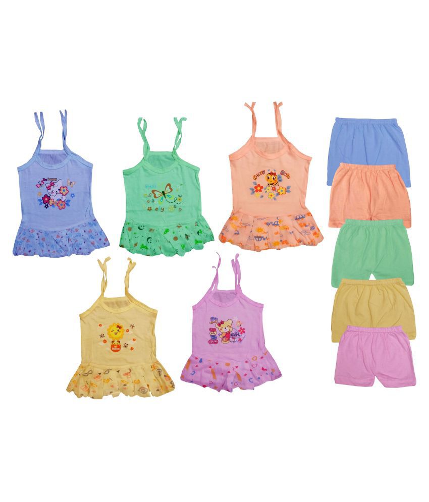 Baby Girls Casual Top Skirt (Multicolor) Pack of of 5