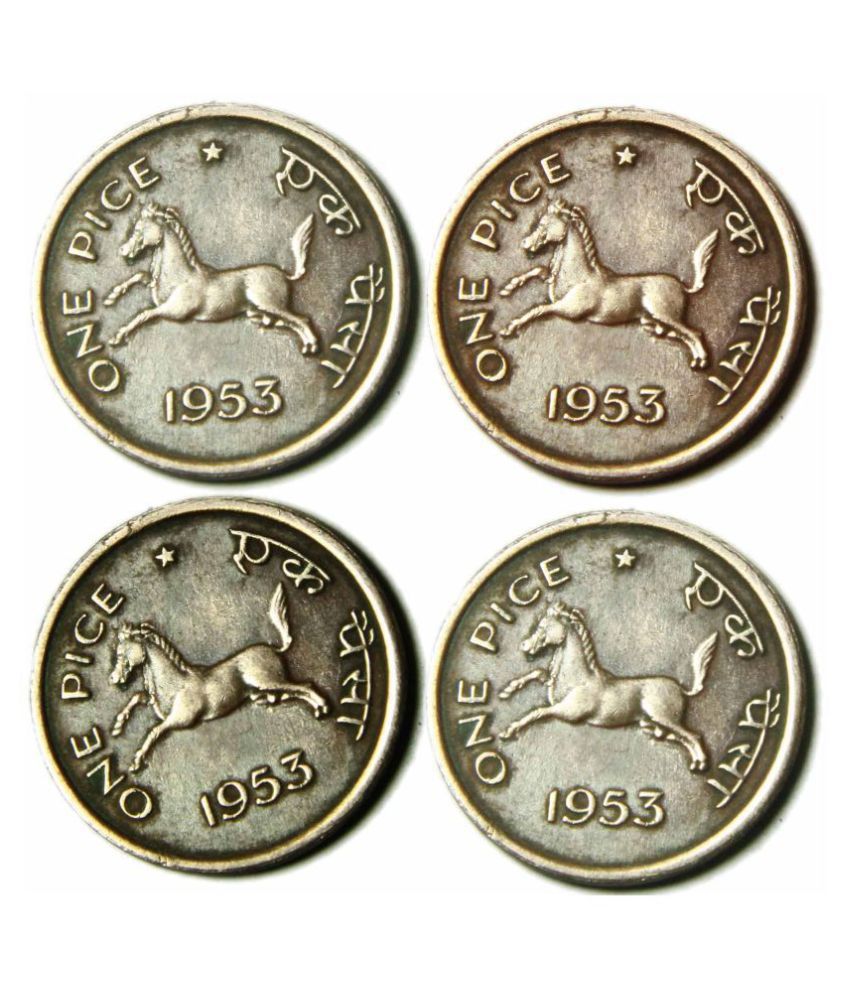 OLD INIDA 1 PAISA HORSE COPPER COINS 4 Pcs. ( YEARS WILLBE CHANGED )