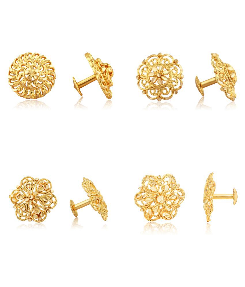     			Vighnaharta Allure Graceful Alloy Gold Plated Stud Earring Combo set For Women and Girls ( Pack of- 4 Pair Earrings)-VFJ1092-1095-1093-1113ERG
