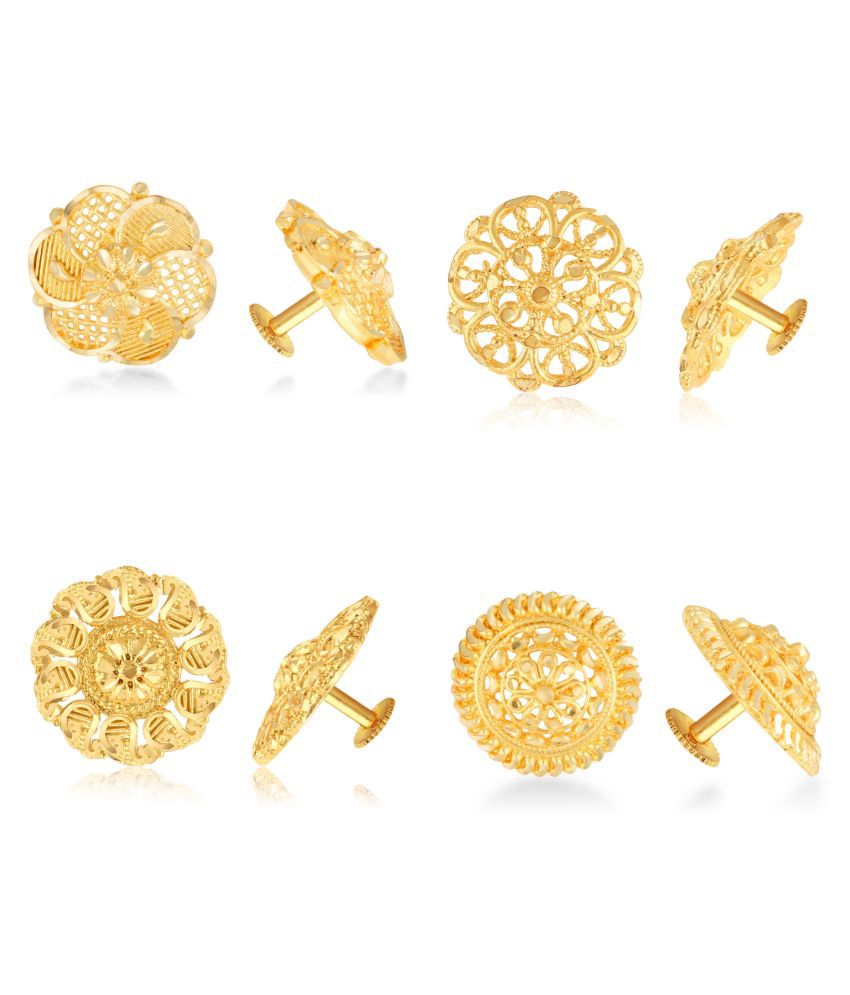     			Vighnaharta Twinkling Charming Alloy Gold Plated Stud Earring Combo set For Women and Girls ( Pack of- 4 Pair Earrings)-VFJ1241-1309-1315-1244ERG