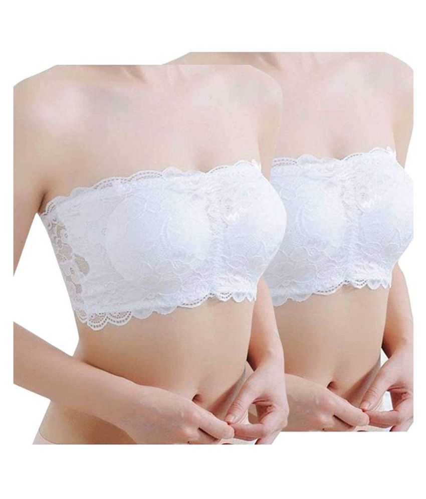     			ComfyStyle Lace Tube Bra - White