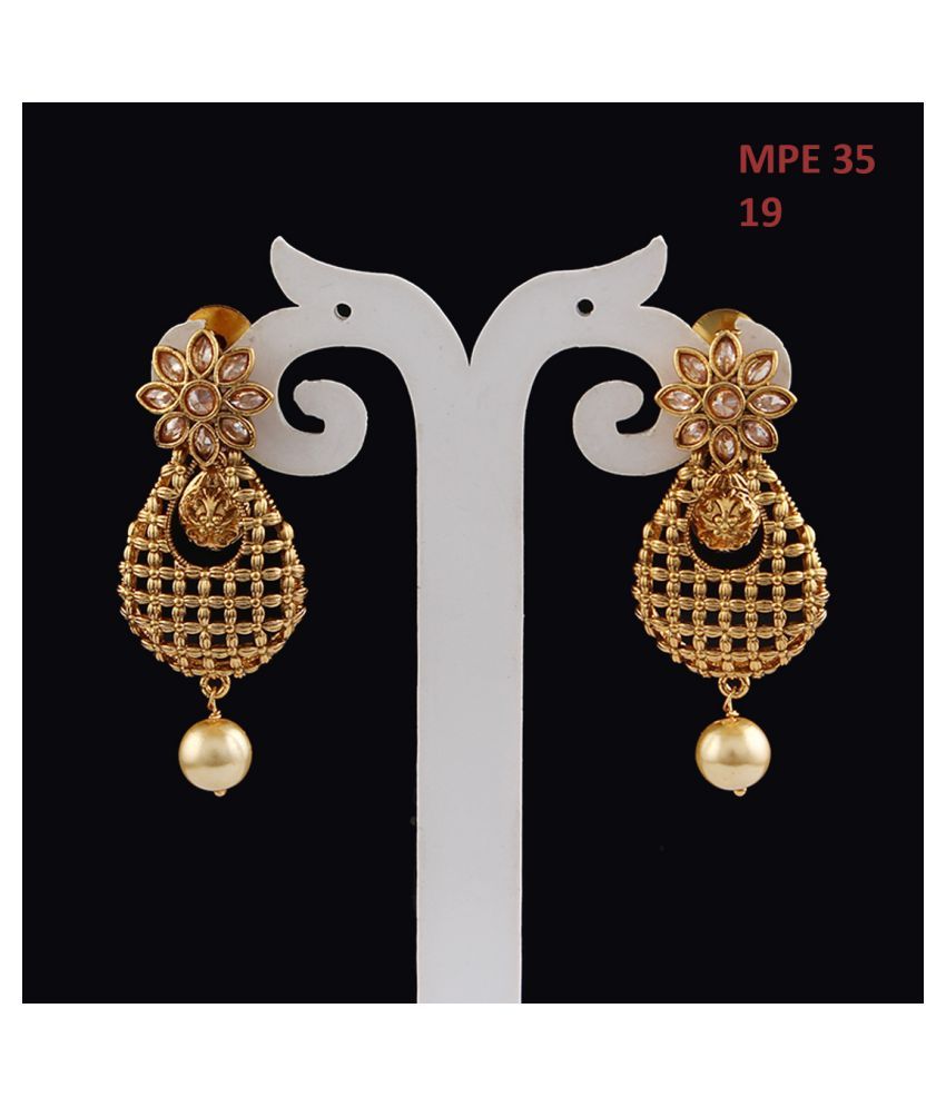 Dome Pearl Jhumka Earrings Gold Plated CZ, Pearl CZ, Pearl Modern Dome  Pearl Jhumka Earrings Gold Plated CZ, Pearl for Girls and Women Modern -  Buy Dome Pearl Jhumka Earrings Gold Plated
