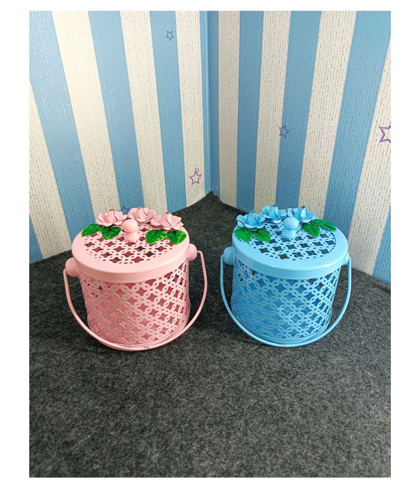 Gift Box/Dry Fruit Jar Pink and Sky Blye