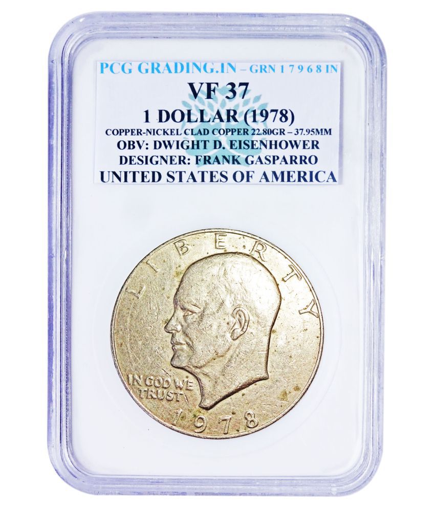     			PCG GRADING 1 DOLLAR (1978) OBV: DWIGHT D. EISENHOWER DESIGNER: FRANK GASPARRO UNITED STATES OF AMERICA COPPER-NICKLE COIN