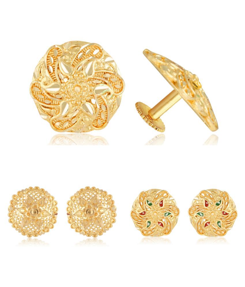     			Vighnaharta Allure Graceful Alloy Gold Plated Stud Earring Combo set For Women and Girls  Pack of- 3 Pair Earrings- VFJ1269-1257-1254ERG