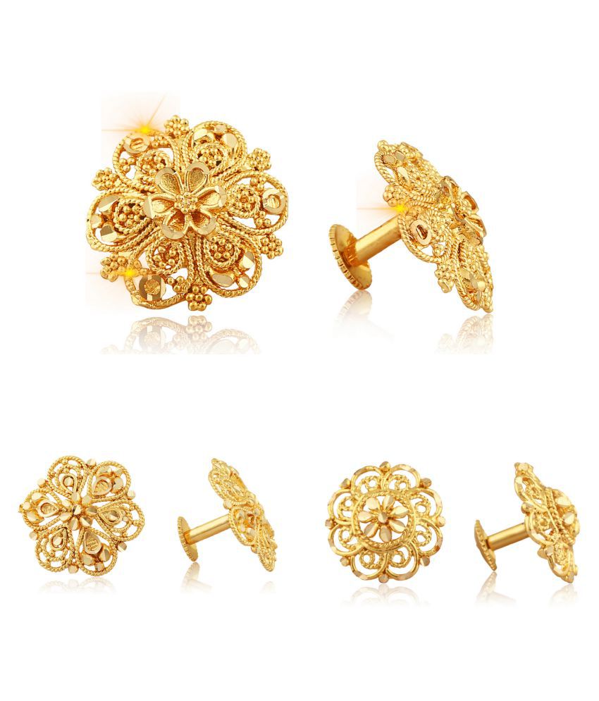     			Vighnaharta Sizzling Graceful Alloy Gold Plated Stud Earring Combo set For Women and Girls  Pack of- 3 Pair Earrings- VFJ1086-1093-1095ERG