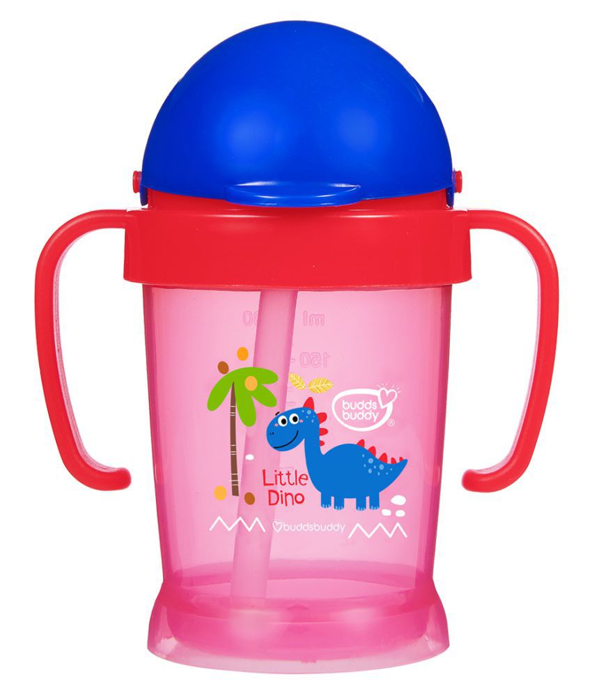Buddsbuddy BPA Free Anti Spill Design Dolly Baby Straw Sipper Cup/ baby sipper/baby water bottle 180 ml, Red